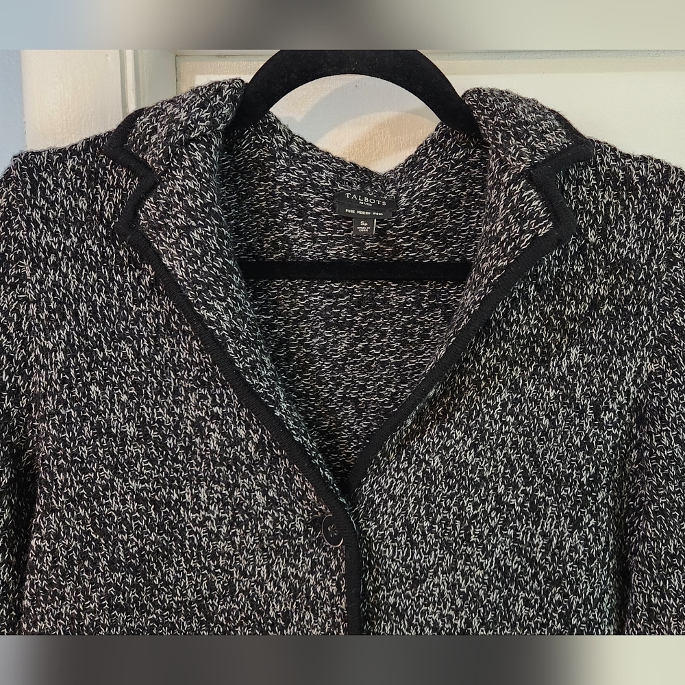 Women's Talbots Merino Wool Cardigan Blazer, Size Sp - Picture 4 of 14